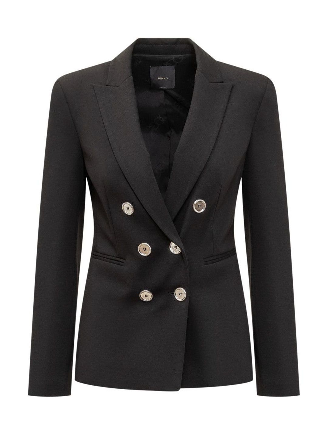 pinko Black Solid Shawl Lapel Blazer-picture-22