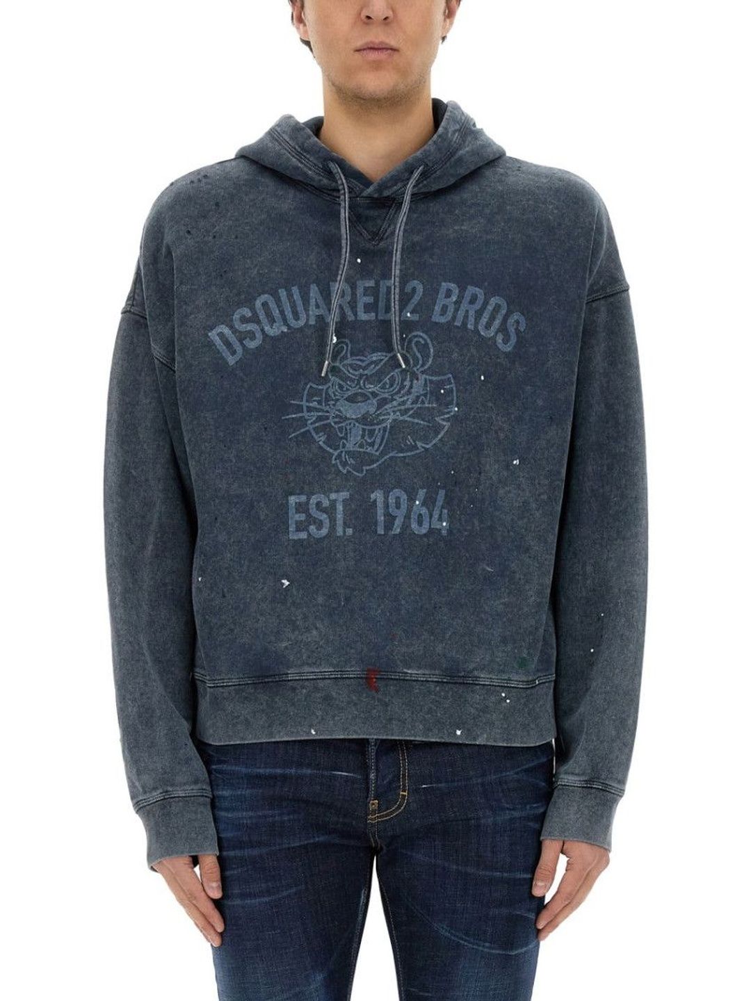 Blue Graphic Hood Sweatshirt-image-37