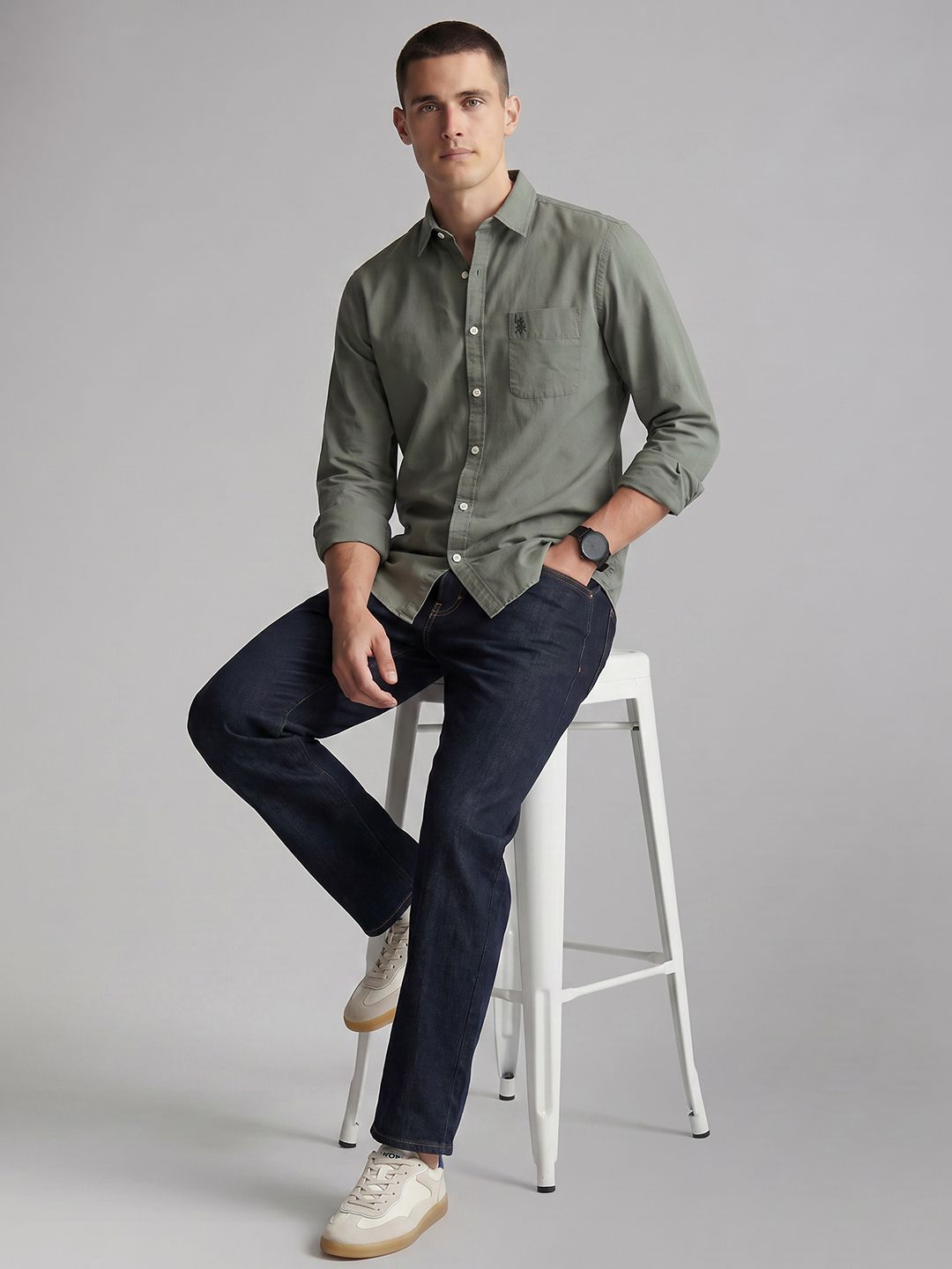 U.S. Polo Assn. Denim Co. Spread Collar Pure Cotton Casual Shirt-picture-33