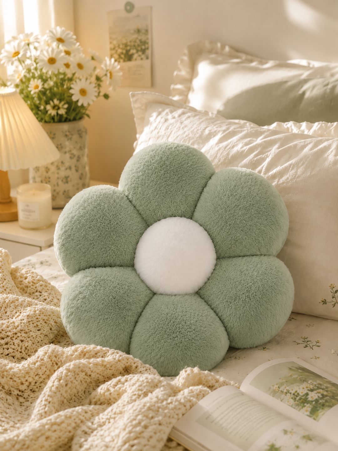 Dhrohar Green Cotton Round Cushions-image-9
