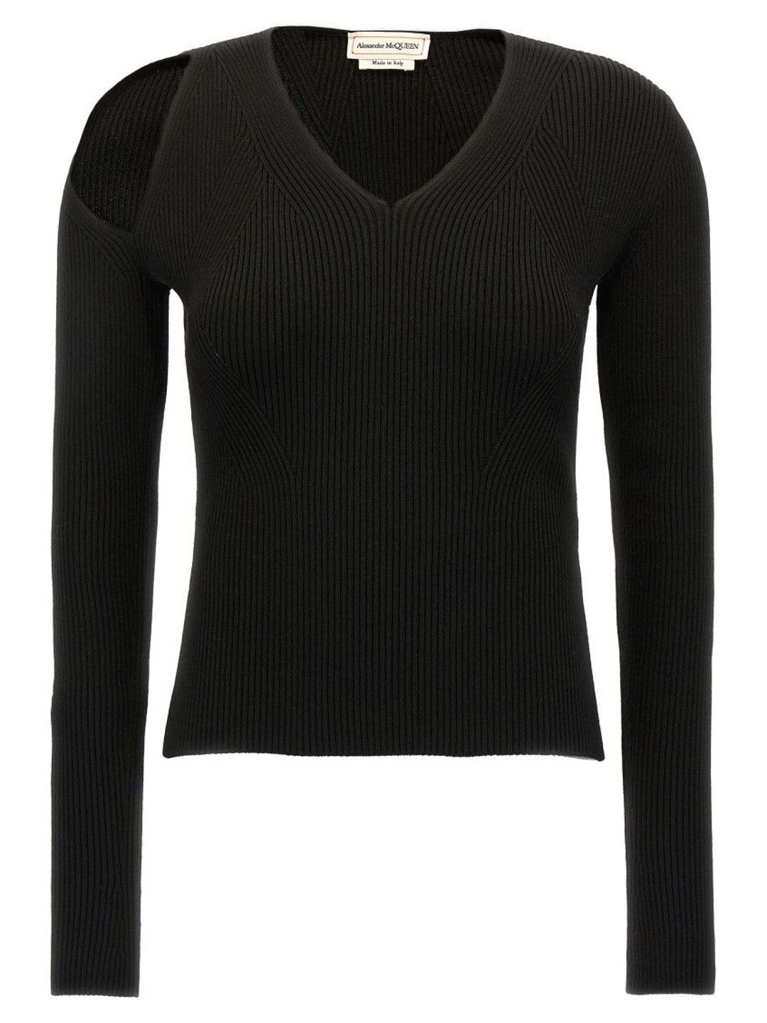 alexander mcqueen Black Knitted V Neck Sweater-picture-33