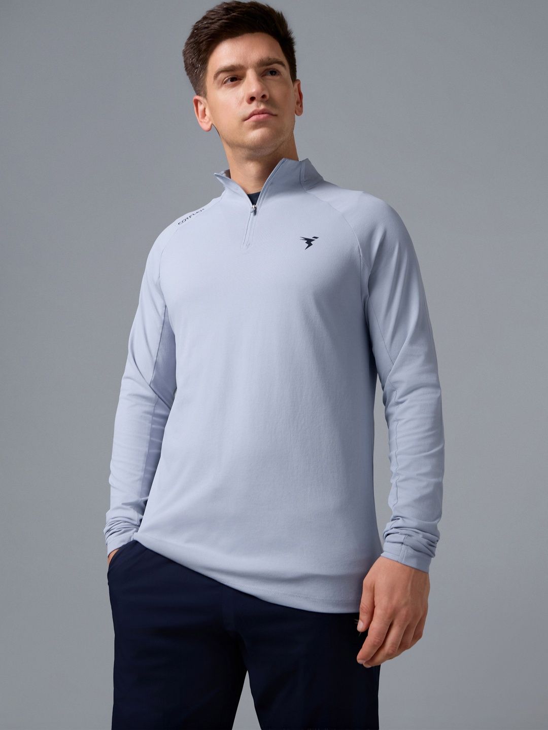 Technosport Men Brand Logo High Neck Pockets Slim Fit T-shirt-picture-42