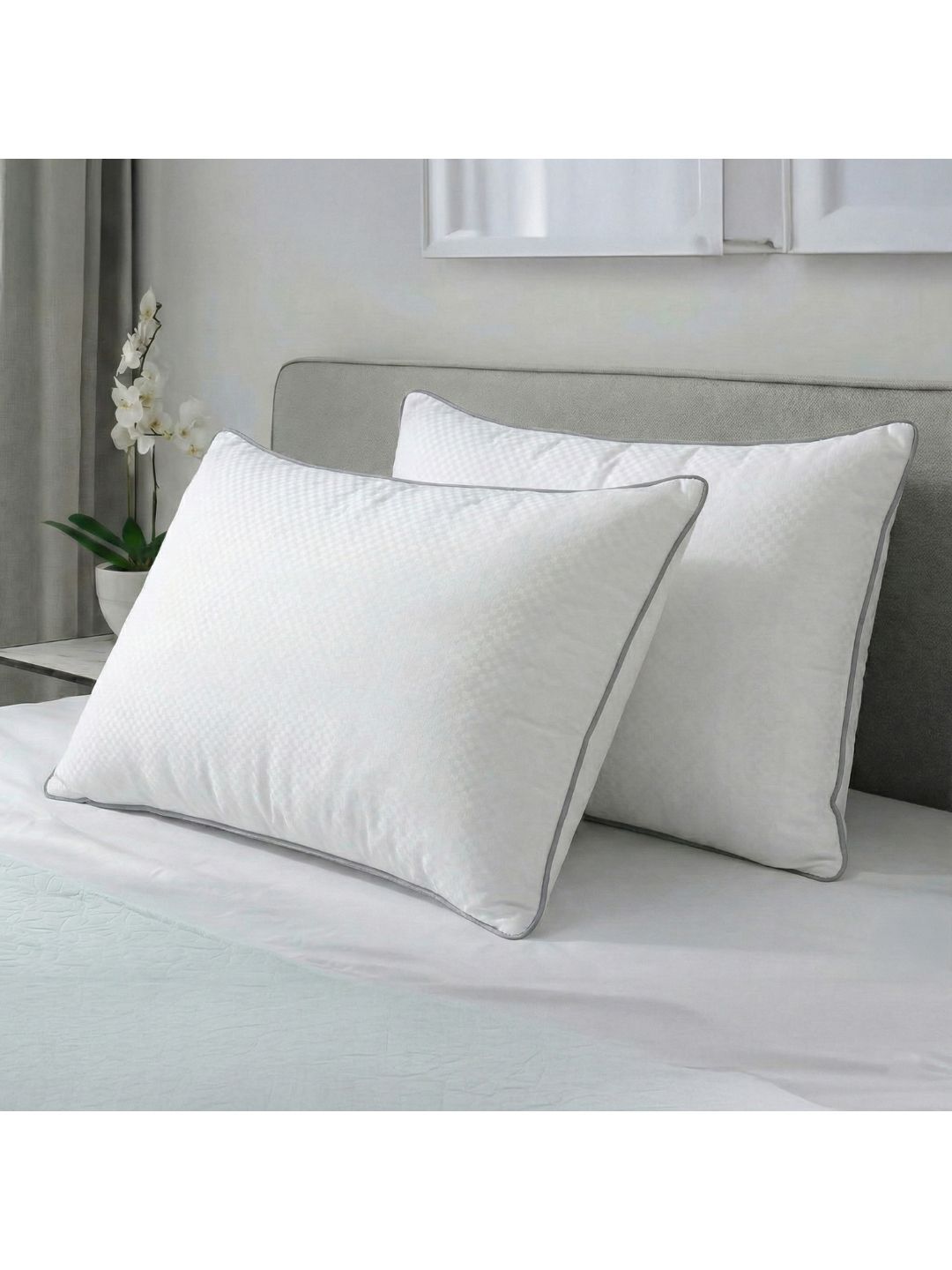 AYKA White Set of 2 Polyester Breathable Sleep Pillow-picture-35