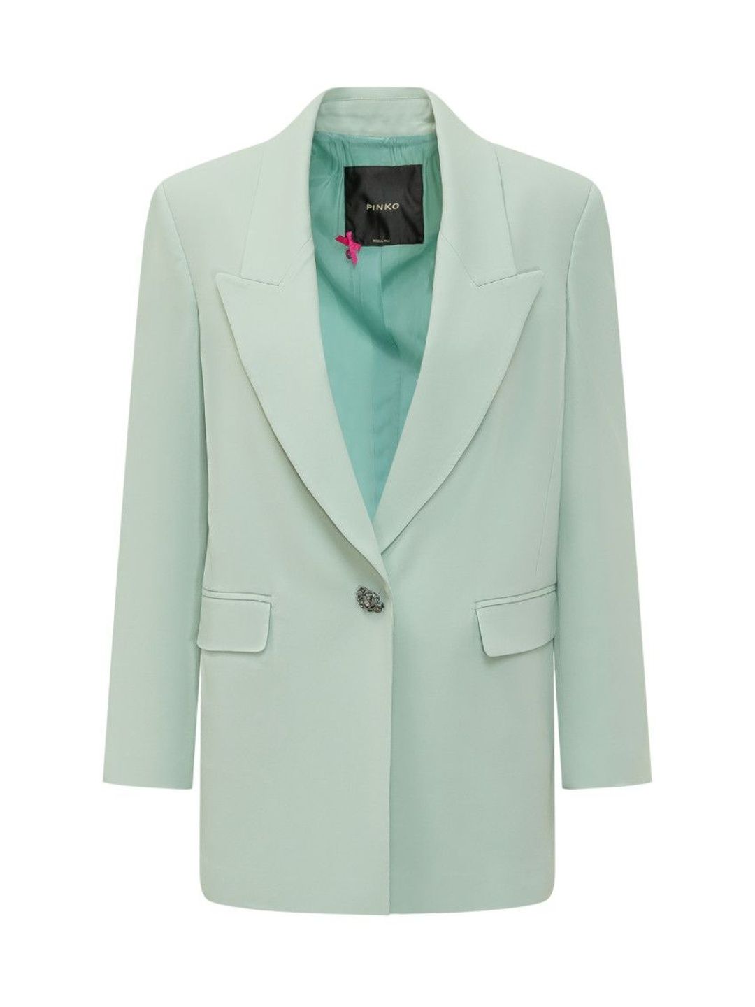 pinko Green Solid Peak Lapel Blazer-picture-24