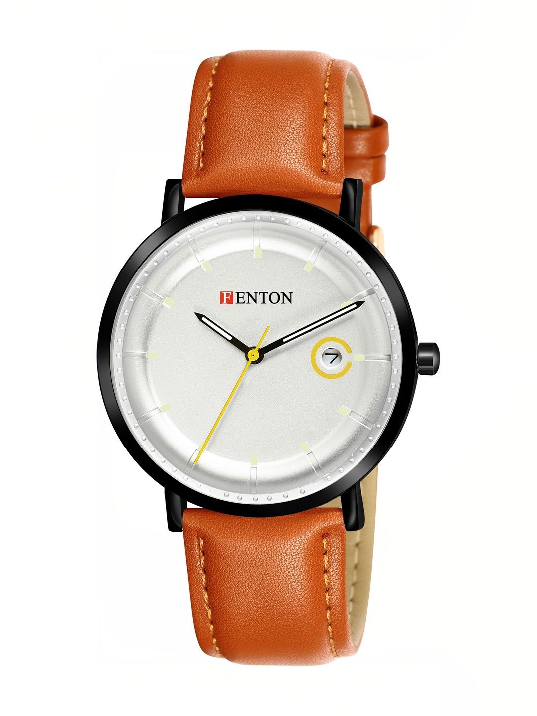 FENTON Men Dial & Leather Straps Analogue Date Aperture Watch CFN-8-picture-55