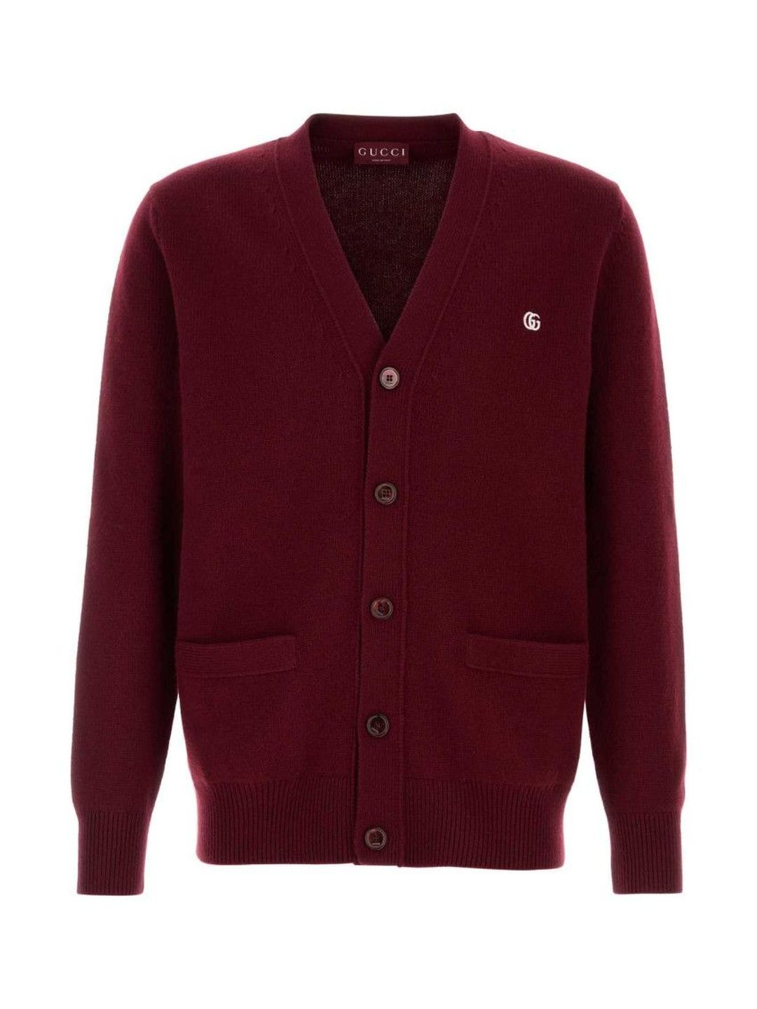gucci Maroon V Neck Cardigans-picture-18