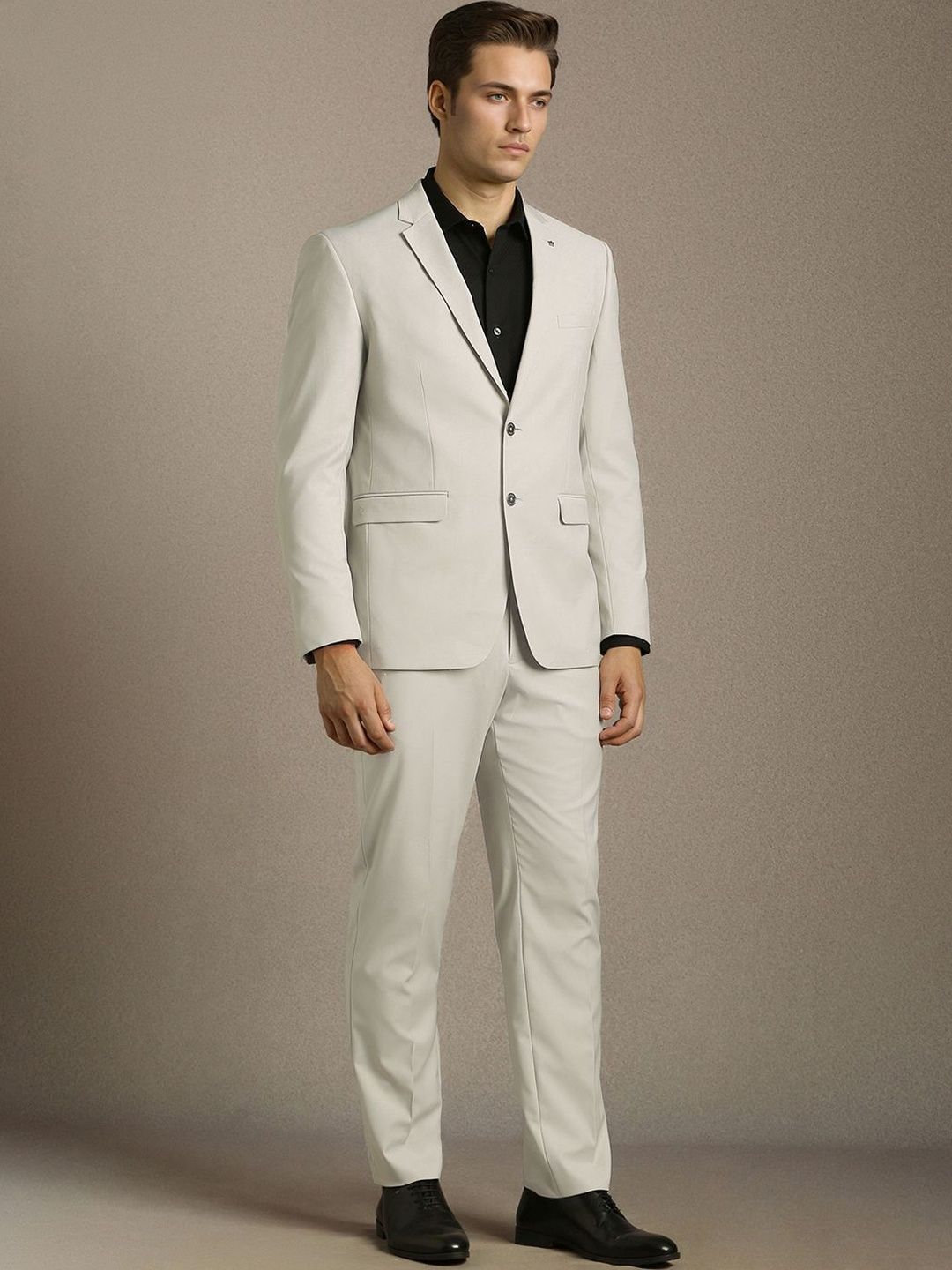 Louis Philippe Notched Lapel Slim Fit 2 Piece Suits-image-40