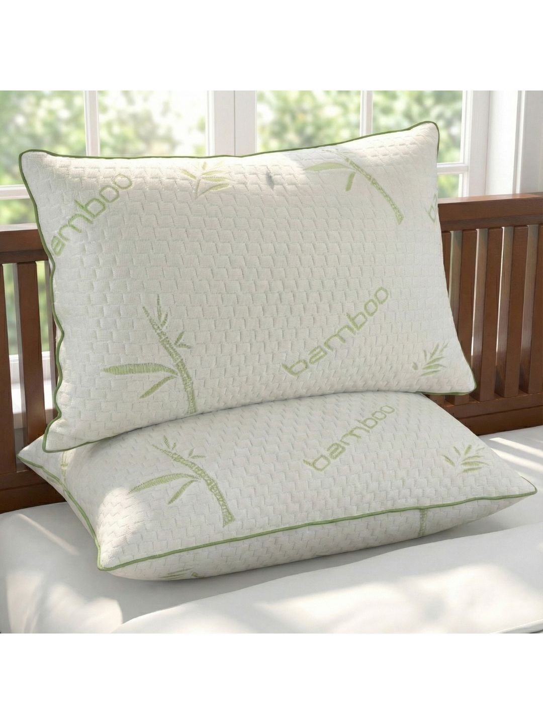 AYKA Green Set of 2 Cotton Filled Cotton Breathable Sleep Pillow-picture-34