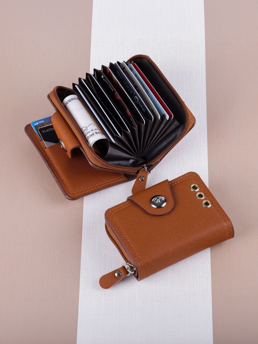 LAKSH Unisex Textured Embellished Leather Zip Around Wallet-picture-19