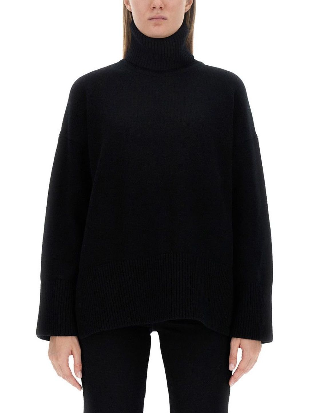 Black Solid Turtle Neck Sweater-image-24