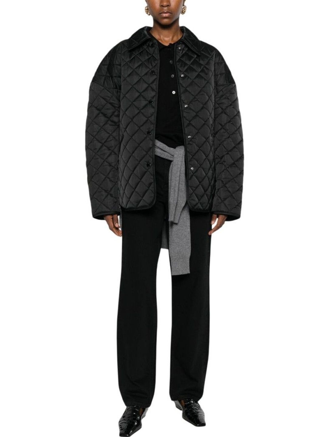 Black Quilted Jacket-image-15