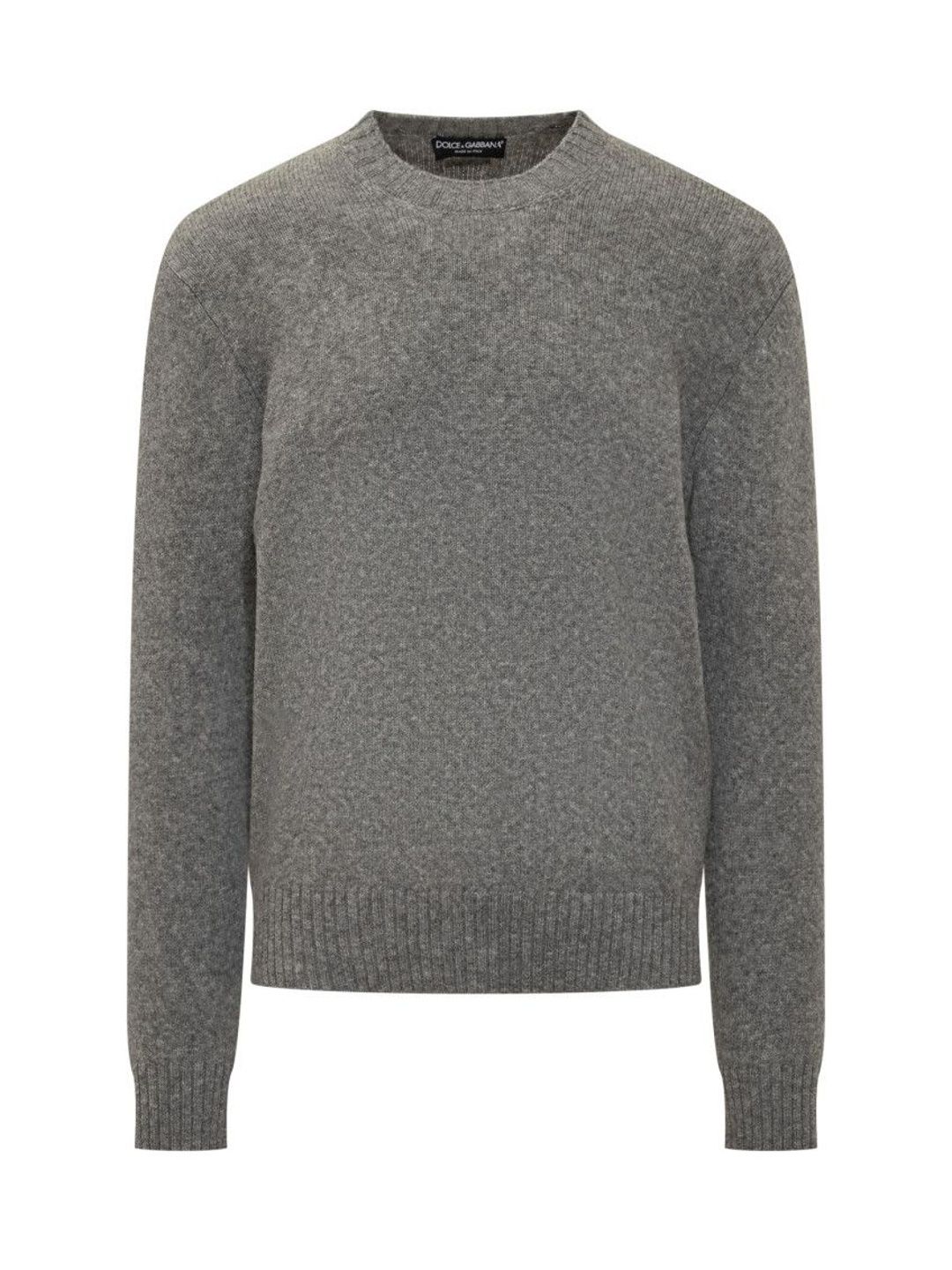 dolce & gabbana Grey Solid Crew Neck Sweaters-picture-42