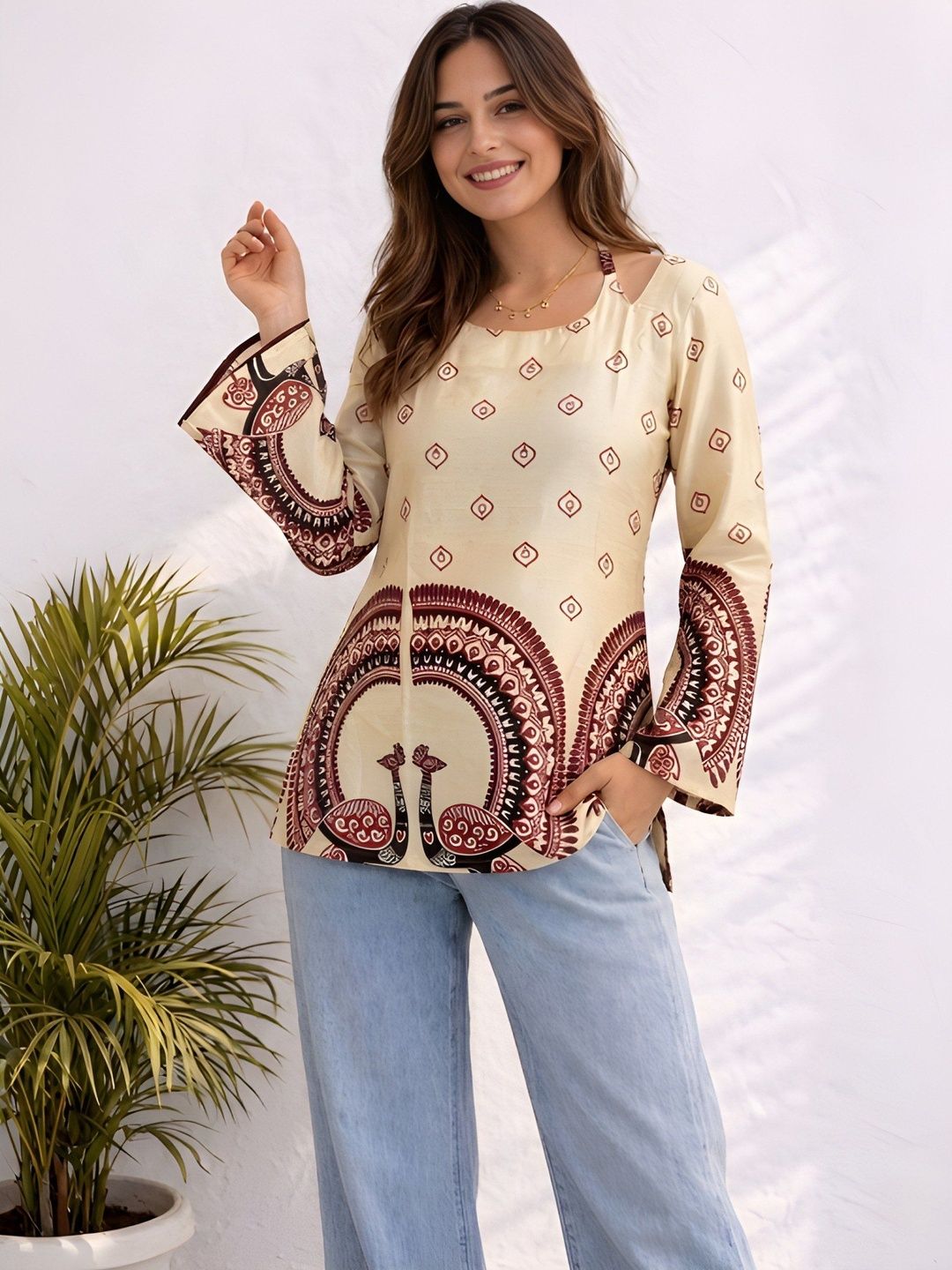 All about cotton Print Ethnic Cotton Top-image-47