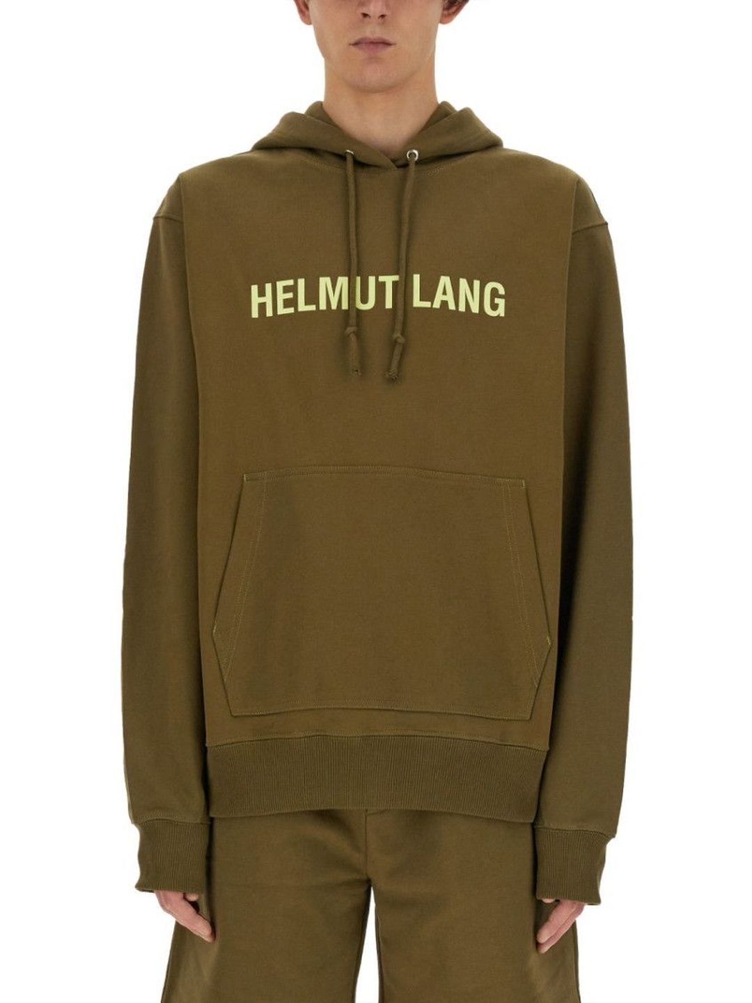 helmut lang Khaki Logo Hood Sweatshirts-picture-54