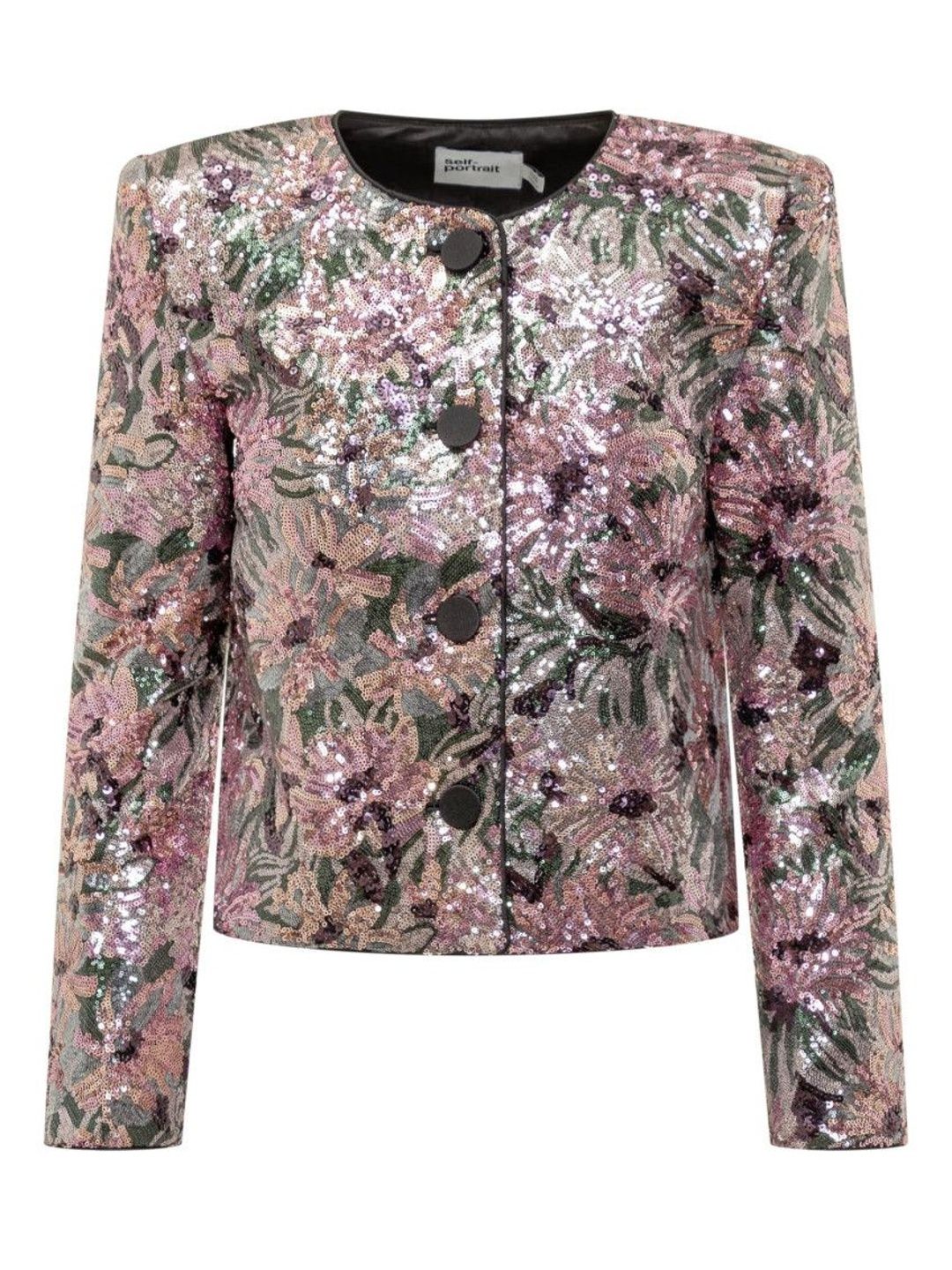 self-portrait Multicolour Floral Embellished Round Neck Blazer-picture-28