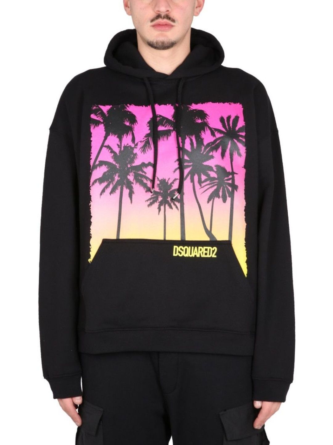 dsquared2 Black Graphic Hood Sweatshirt-picture-49