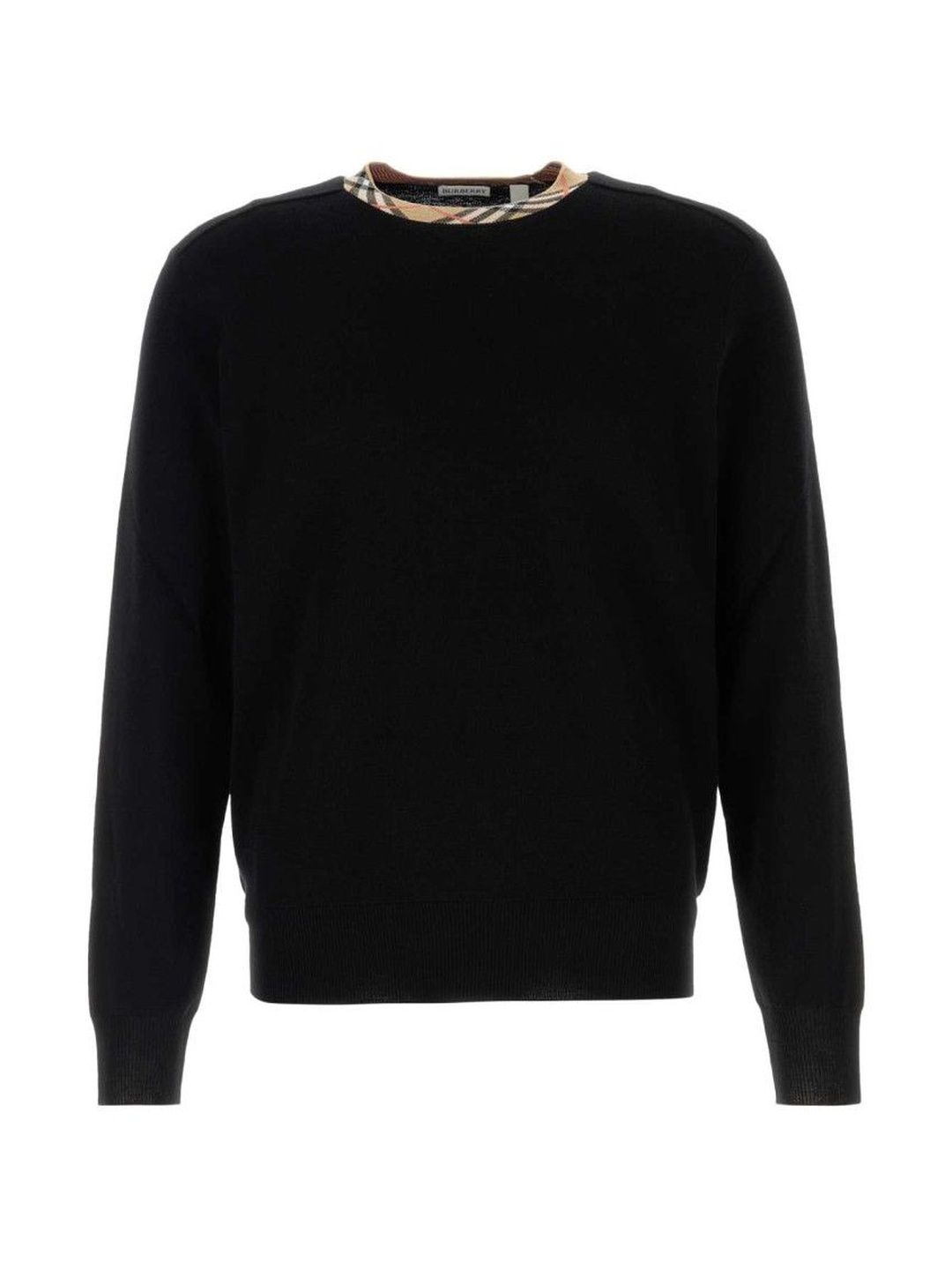 burberry Black Contrast Crewneck Sweater-picture-16