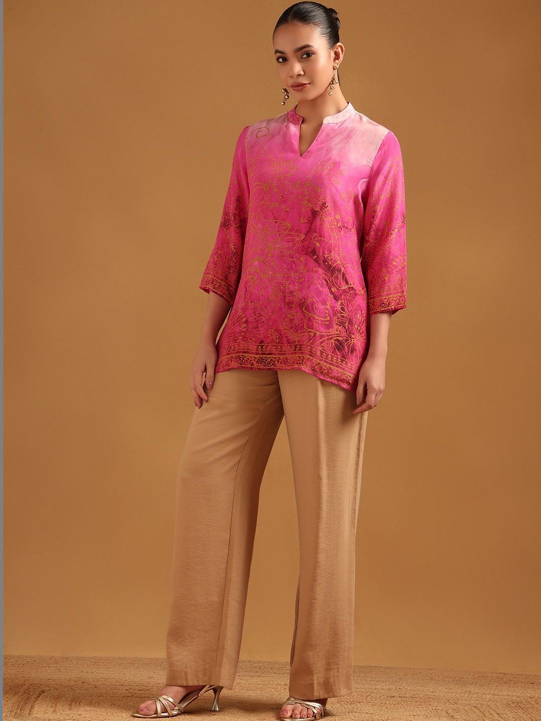 Soch Viscose Rayon Mandarin Collar Printed Tunic-picture-22
