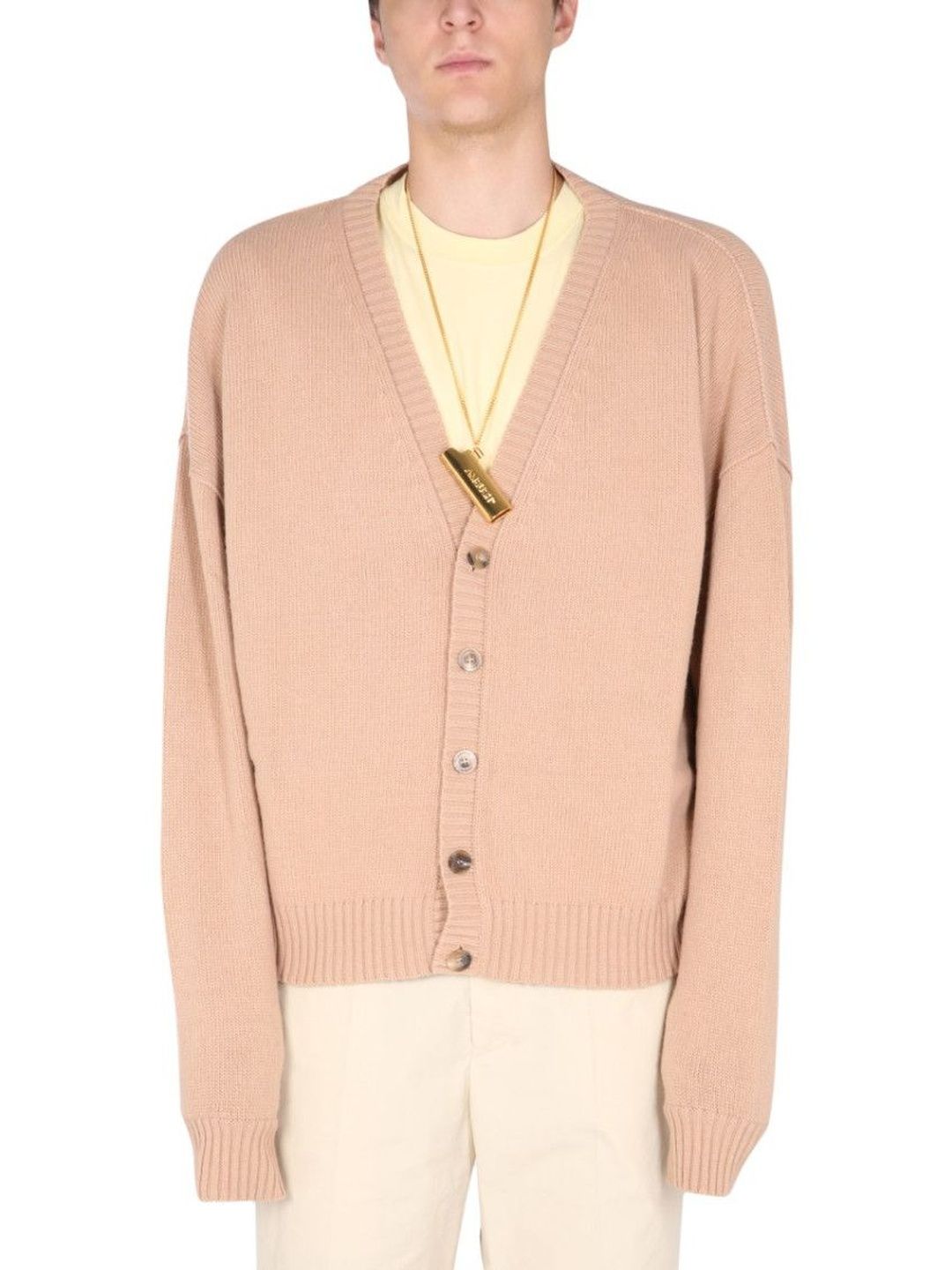 ambush Beige V Neck Cardigan-picture-53