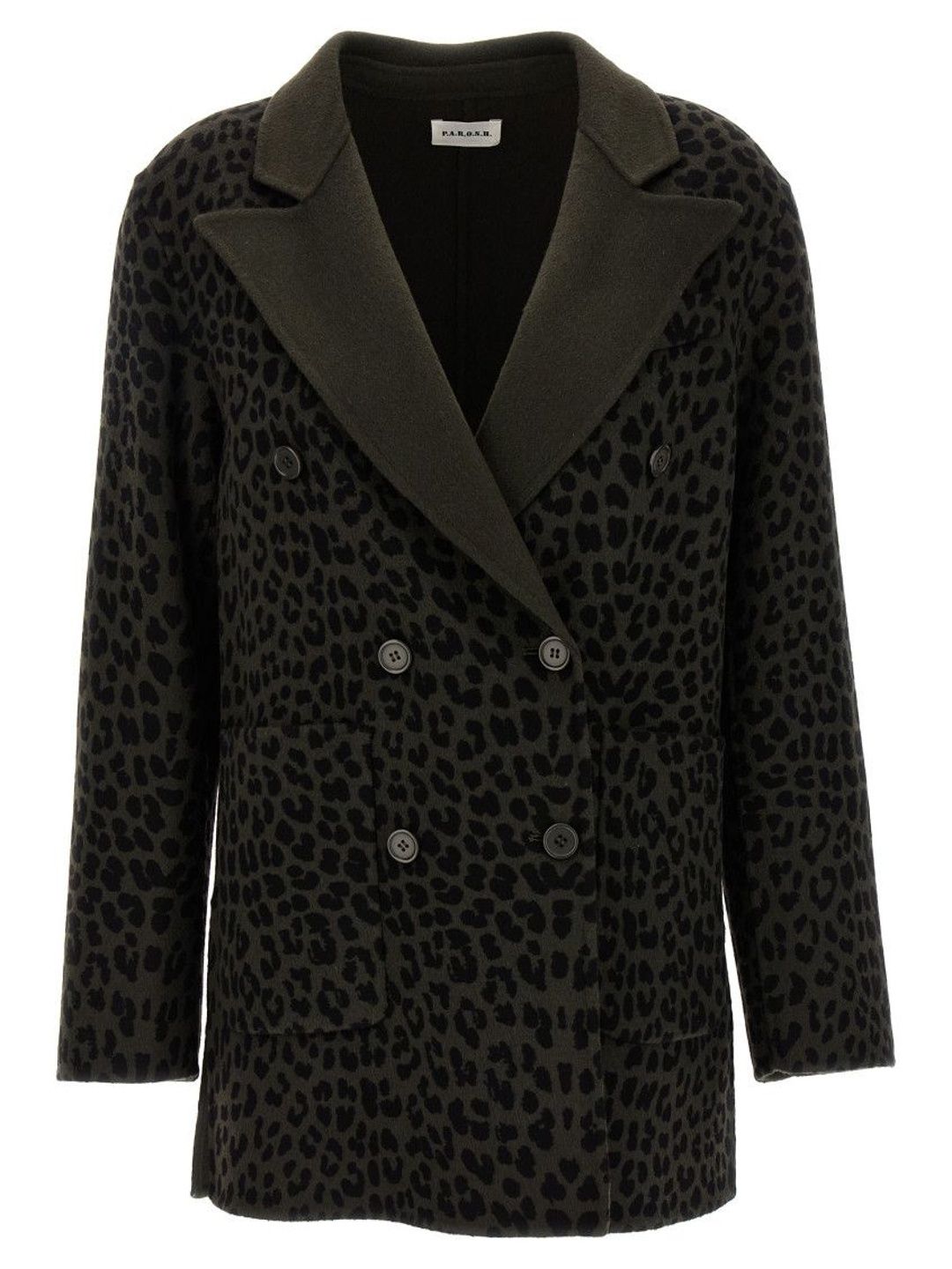parosh Dark Green Animal Print Blazer-picture-58