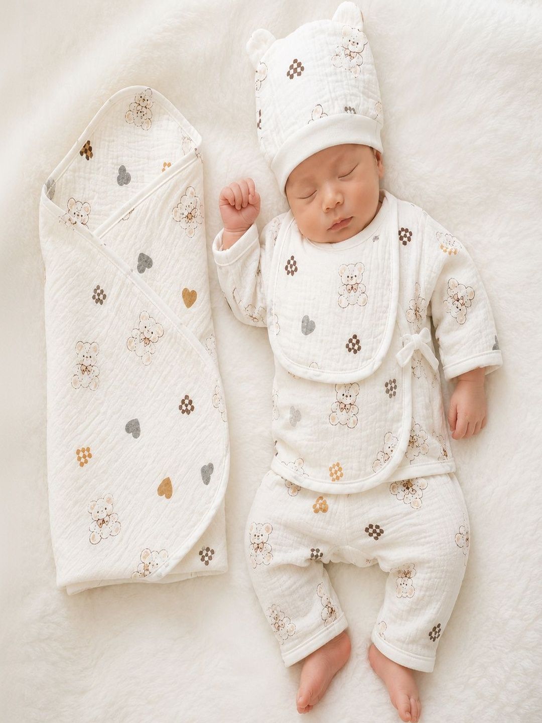 BAESD Kids Pack Of 5 Pure Cotton Baby Apparel Gift Set-picture-52