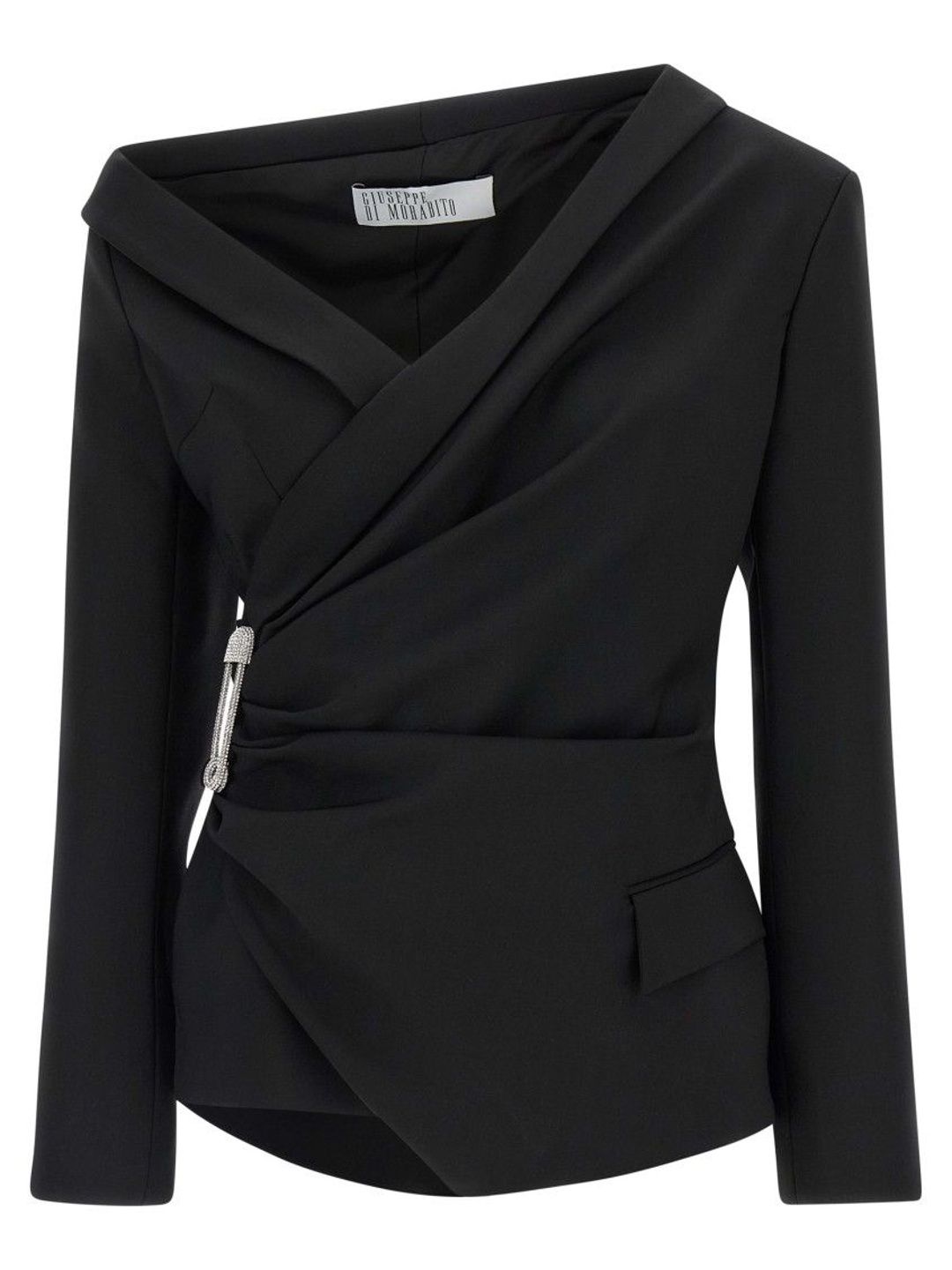 giuseppe di morabito Black Asymmetric Neckline Blazer-picture-54