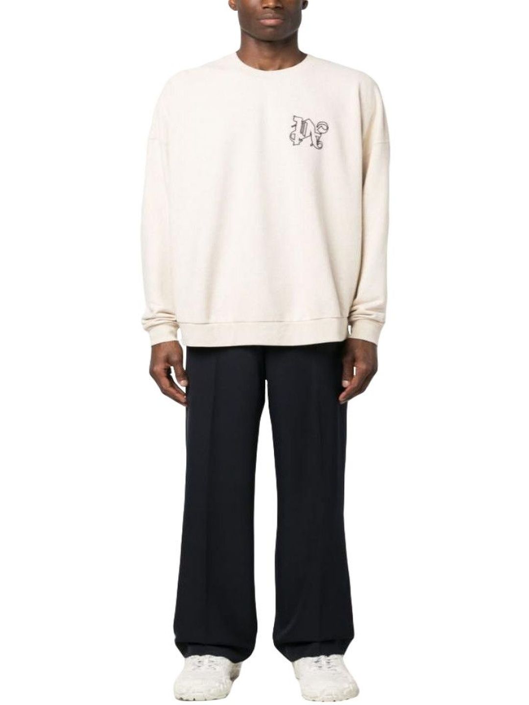 palm angels Beige PA Monogram Logo Sweatshirt-picture-39