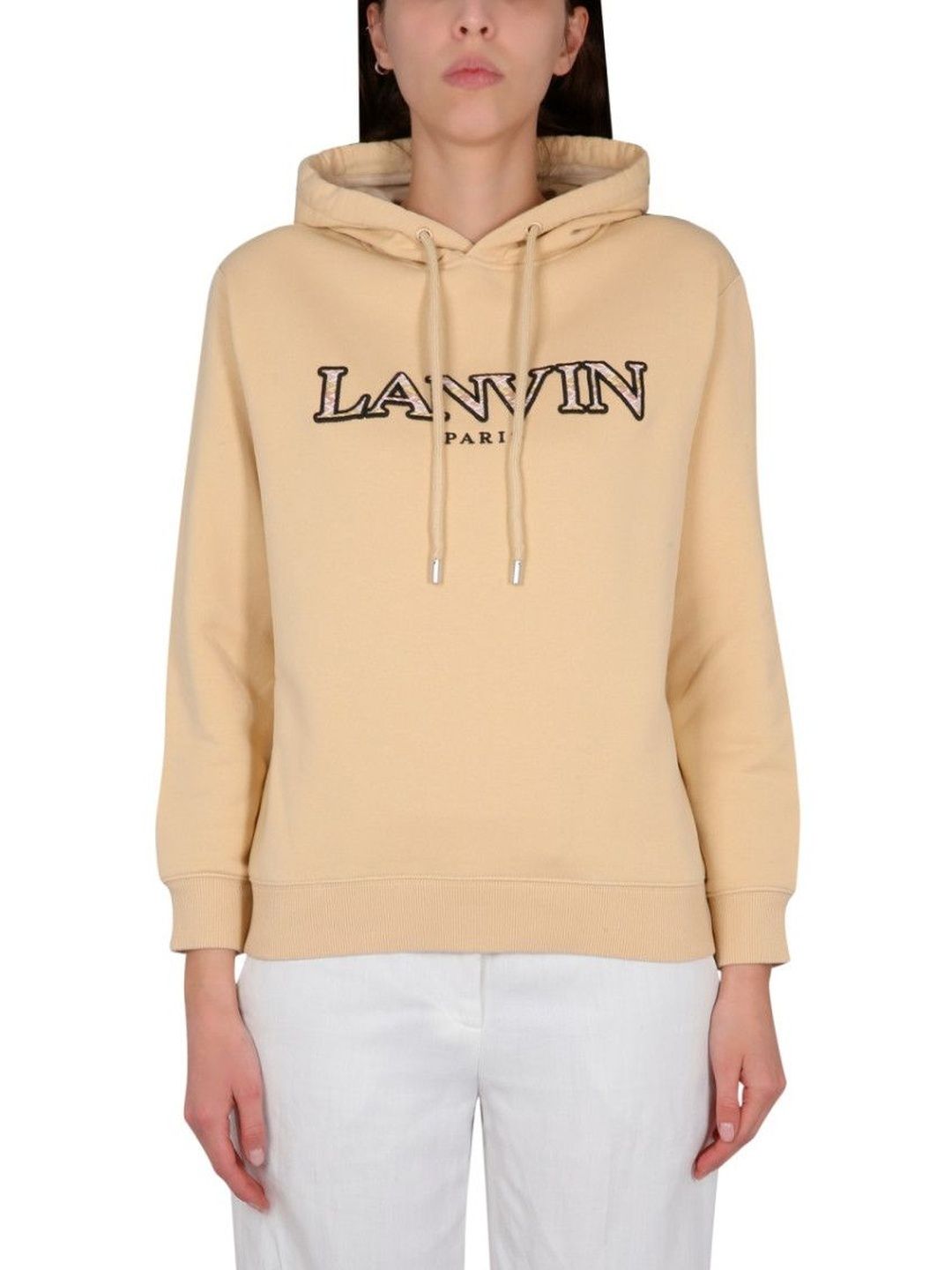 Beige Logo Hood Sweatshirts-image-19
