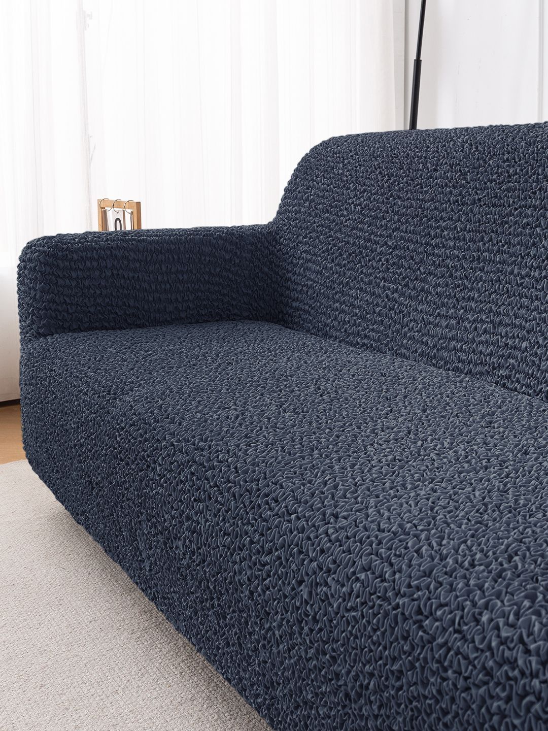 HOKIPO Navy Blue Italian Belissia Luxe 700 GSM Microfiber 3 Seater Sofa Cover-picture-41