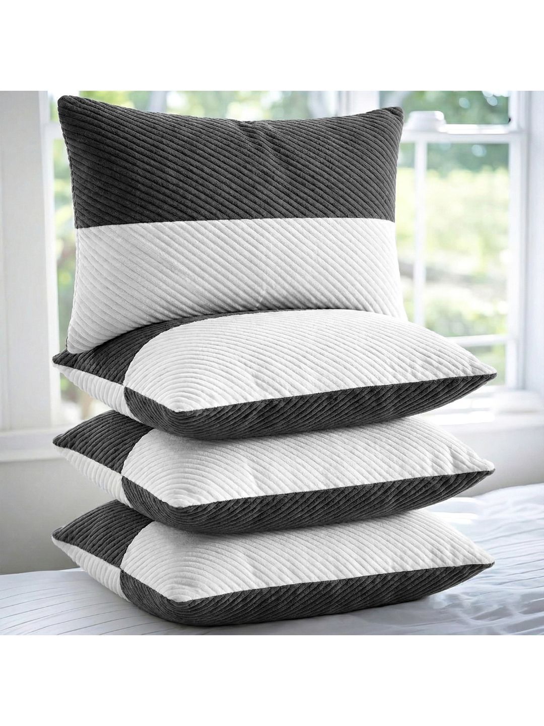 AYKA Multicoloured Set of 4 Polyester Breathable Sleep Pillow-picture-27