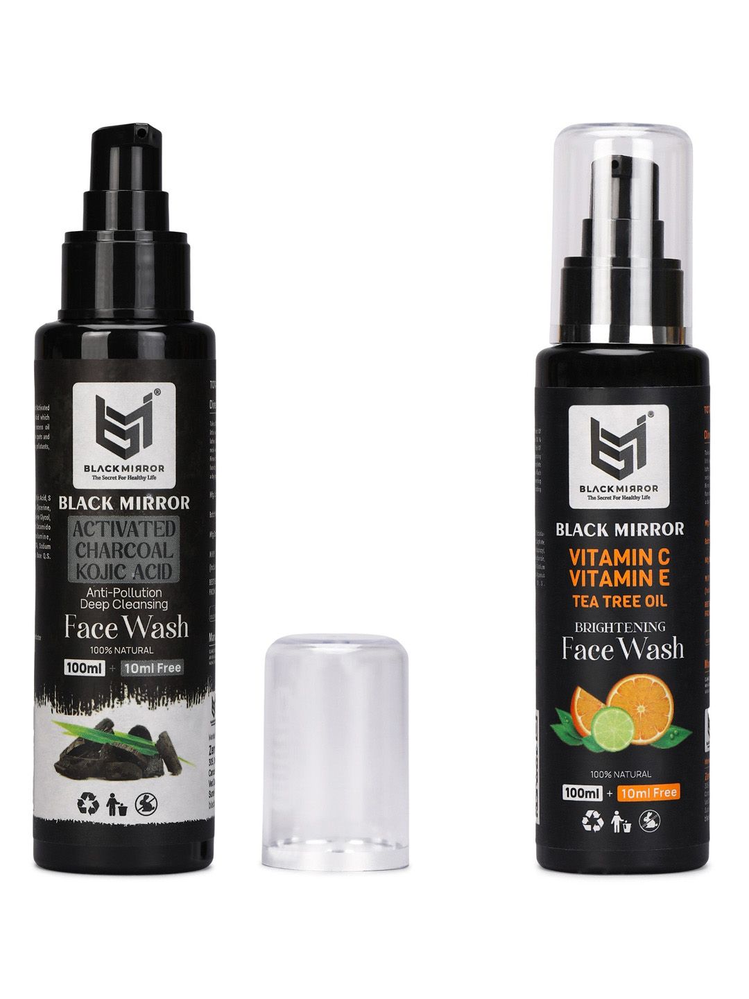 BLACK MIRROR Set Of 2 Charcoal Kojic A Vitamin C E Face Wash - 110 ml Each-picture-8