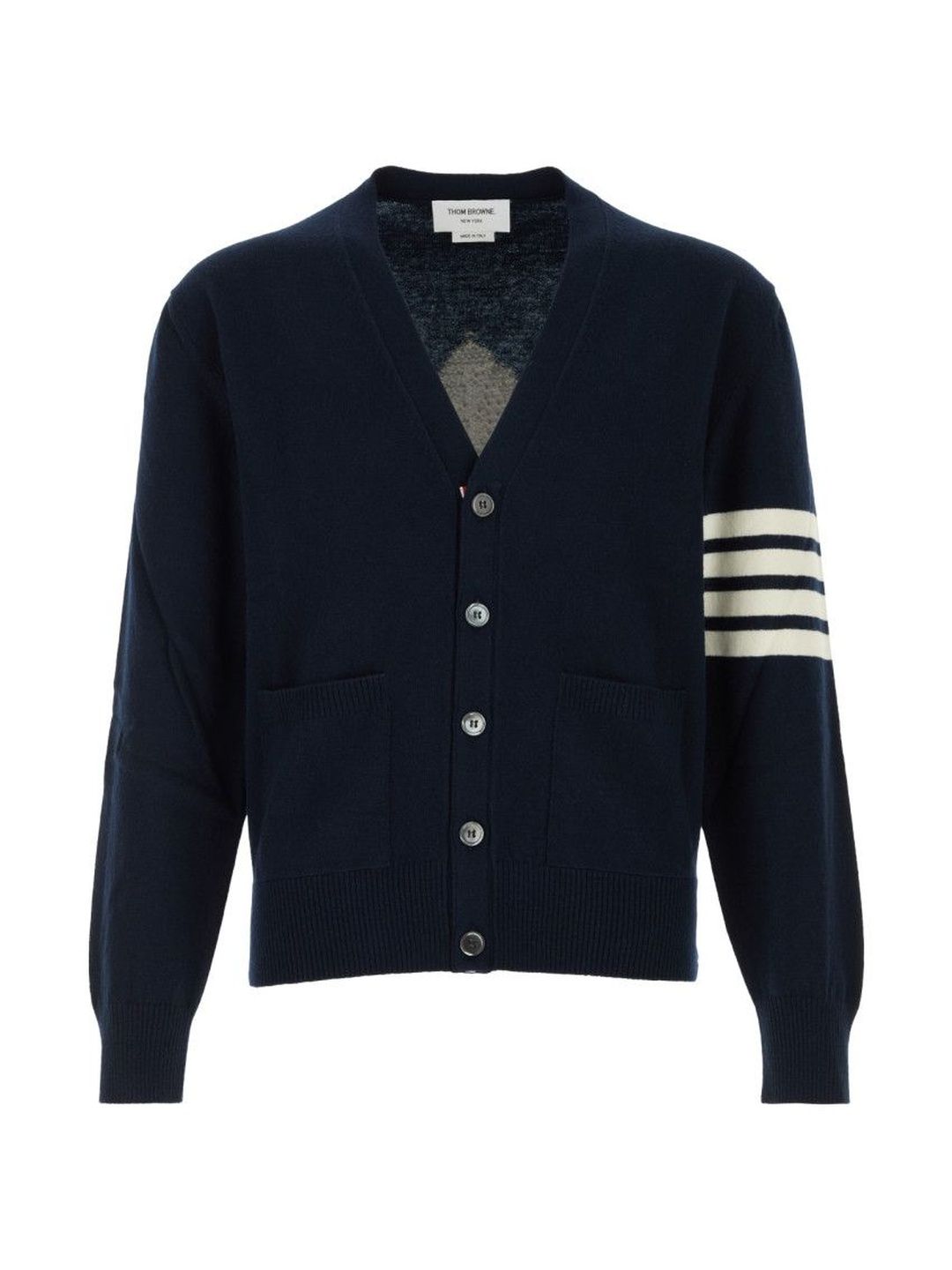 thom browne Navy Blue Stripes Cardigan-picture-17