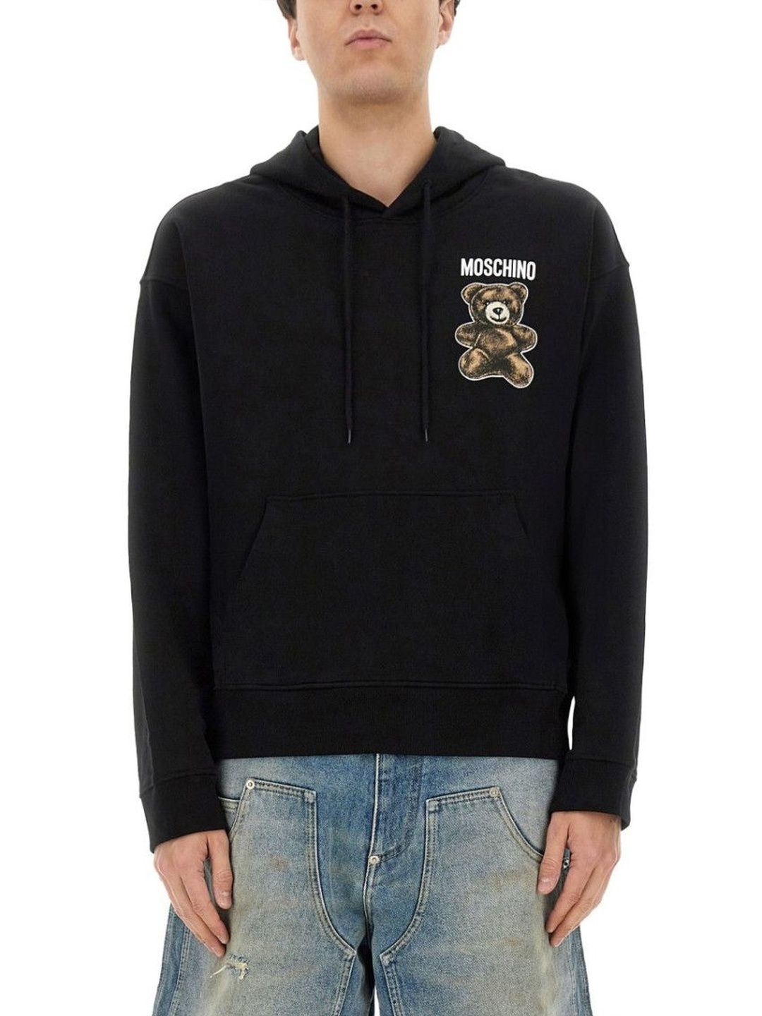 moschino Black Logo Regular Hoodies-picture-56