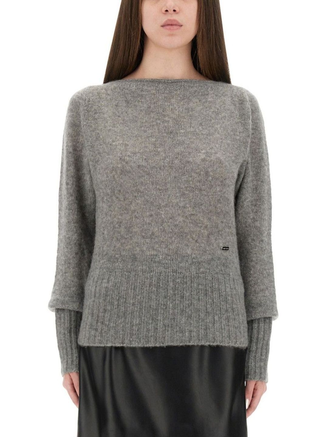 tom ford Grey Knitted Boat Neck Sweater-picture-16