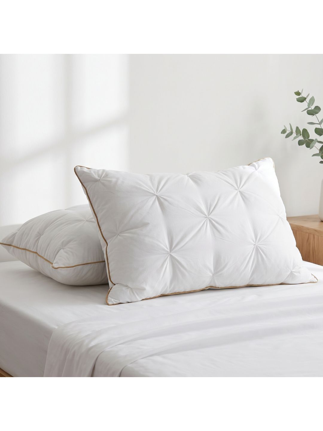 AYKA White Set of 2 Polyester Breathable Sleep Pillow-picture-13