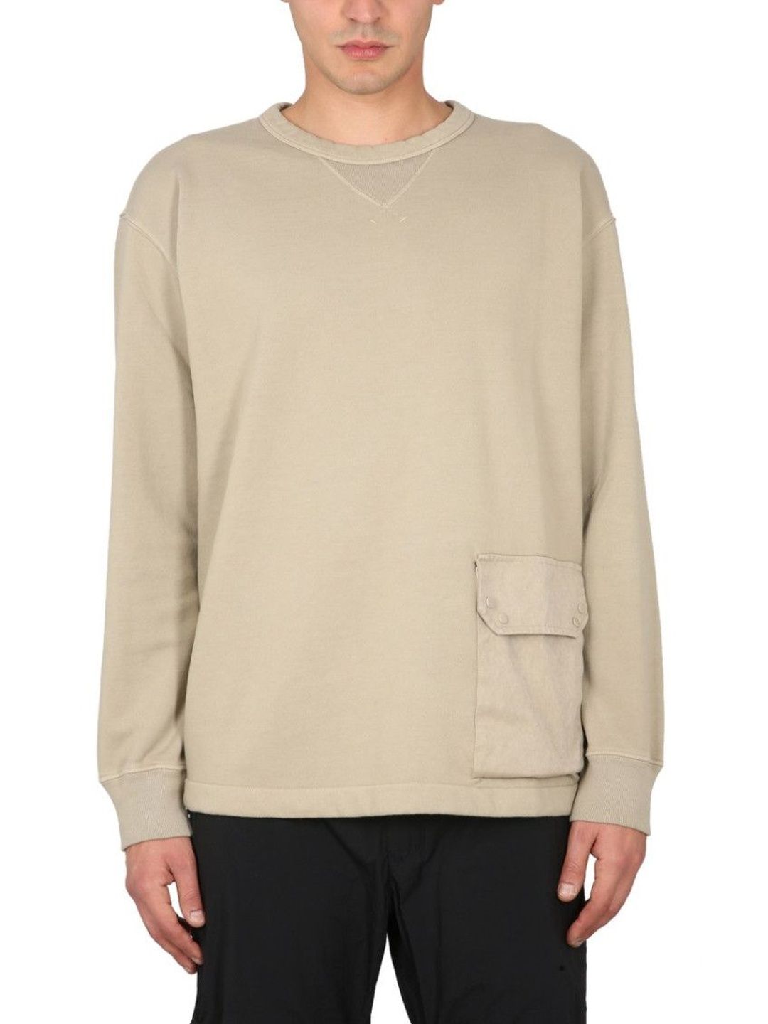 Beige Crew Neck Sweatshirts-image-10