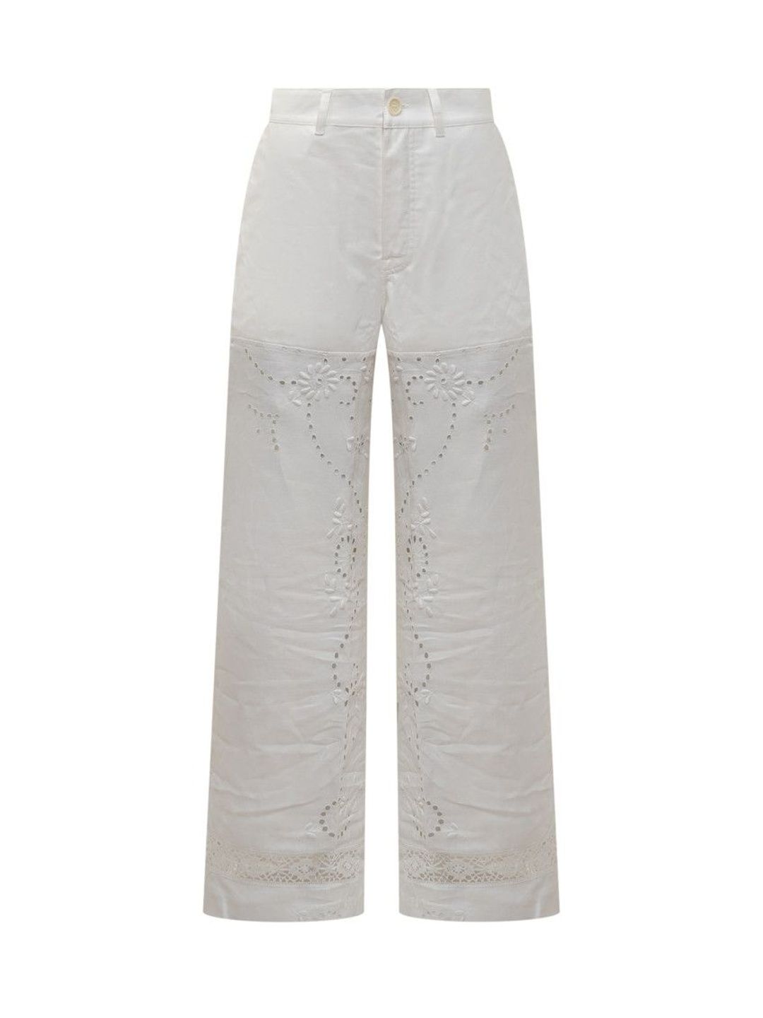 marine serre White Relaxed Flat Front Pants-picture-44