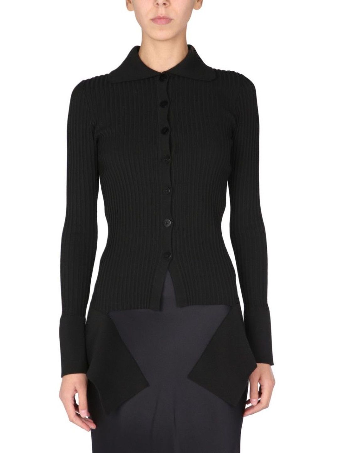 nensi dojaka Black Knitted Shirt Collar Sweater-picture-53