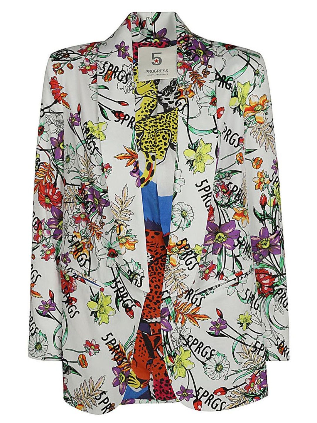 5progress White Printed Single-breasted Blazer-picture-15