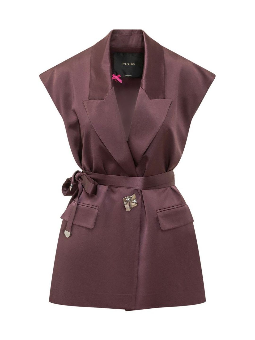 pinko Wine Solid Peak Lapel Blazer-picture-58
