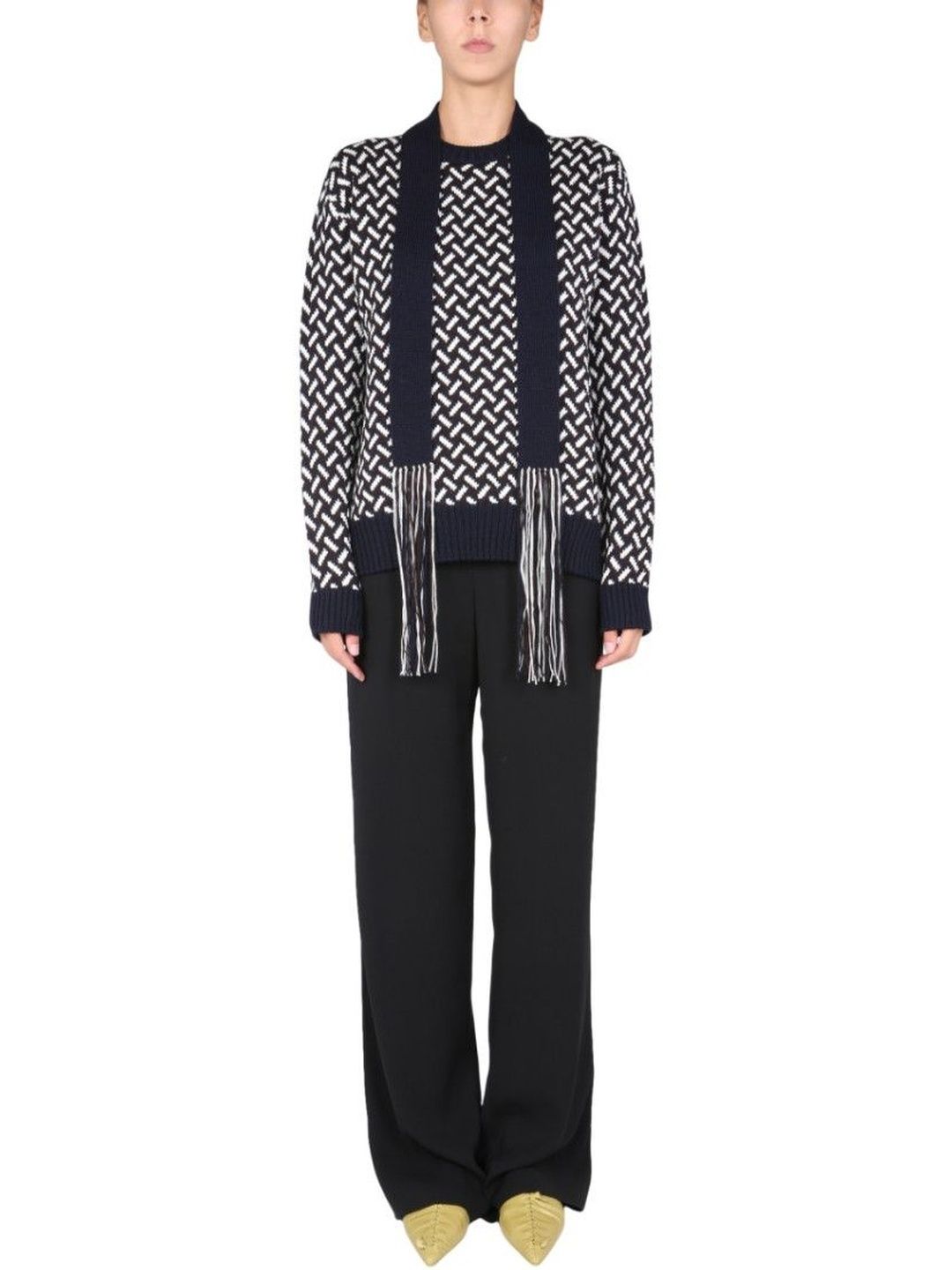 jil sander Multicolor Jacquard Crew Neck Sweater-picture-57