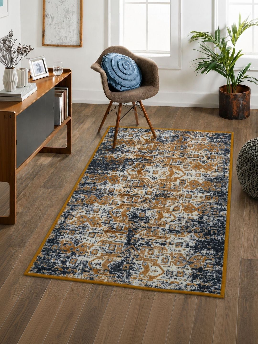 DECOVIA Camel Brown Abstract Anti-Skid Nylon Carpet-image-15