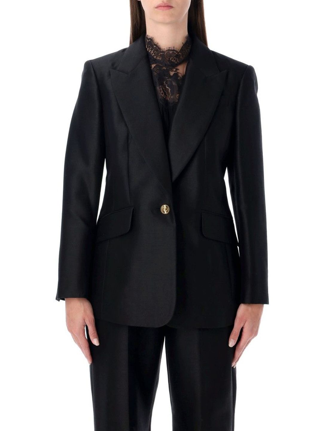 zimmermann Black Solid Peaked Lapel Blazer-picture-46