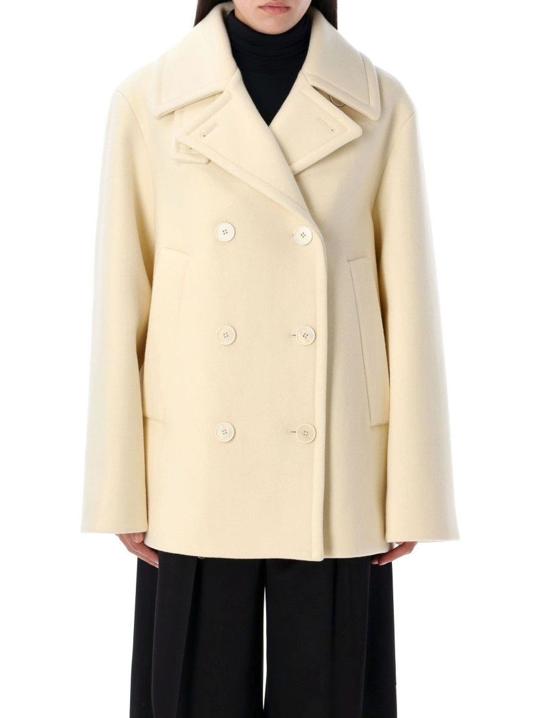 jil sander Beige Double-breasted Coat-picture-54