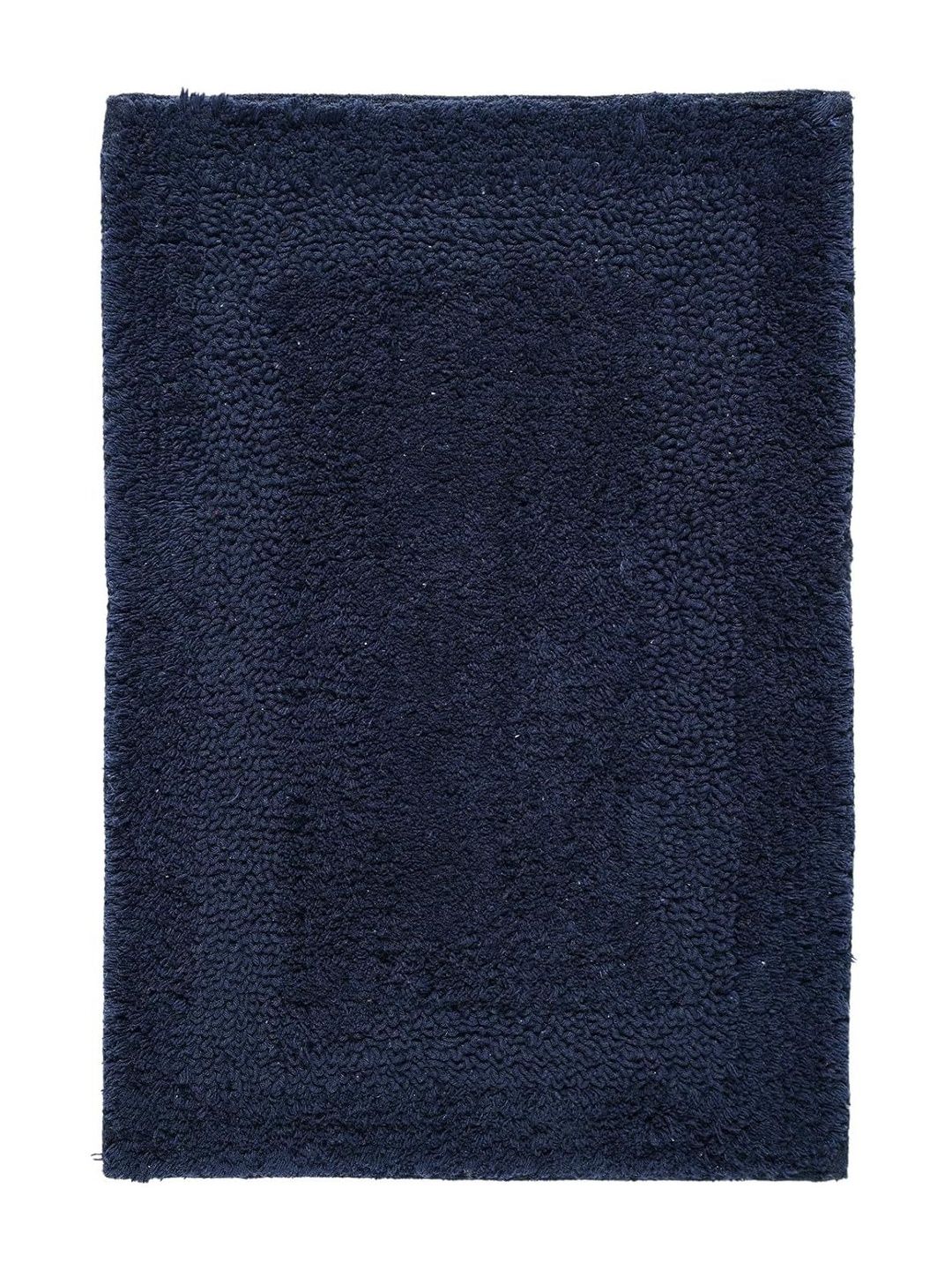 Dolce Casa Blue Textured Cotton Reversable Anti Slip Bath Mat-image-7