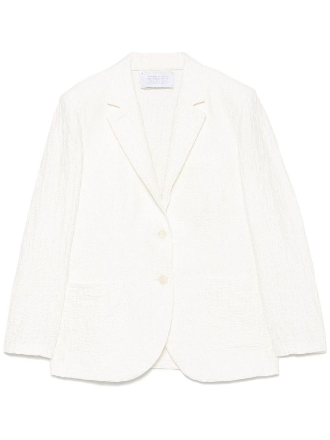 harris wharf london White crinkled shoulder-pads blazer-picture-22