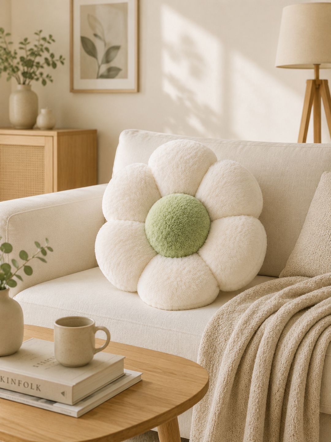 Dhrohar Off White Cotton Round Cushions-picture-48