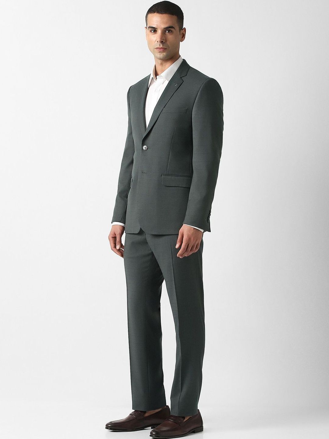 van heusen Allen Solly Notched Lapel Collar Slim Fit Formal 2 Piece Suits-picture-55
