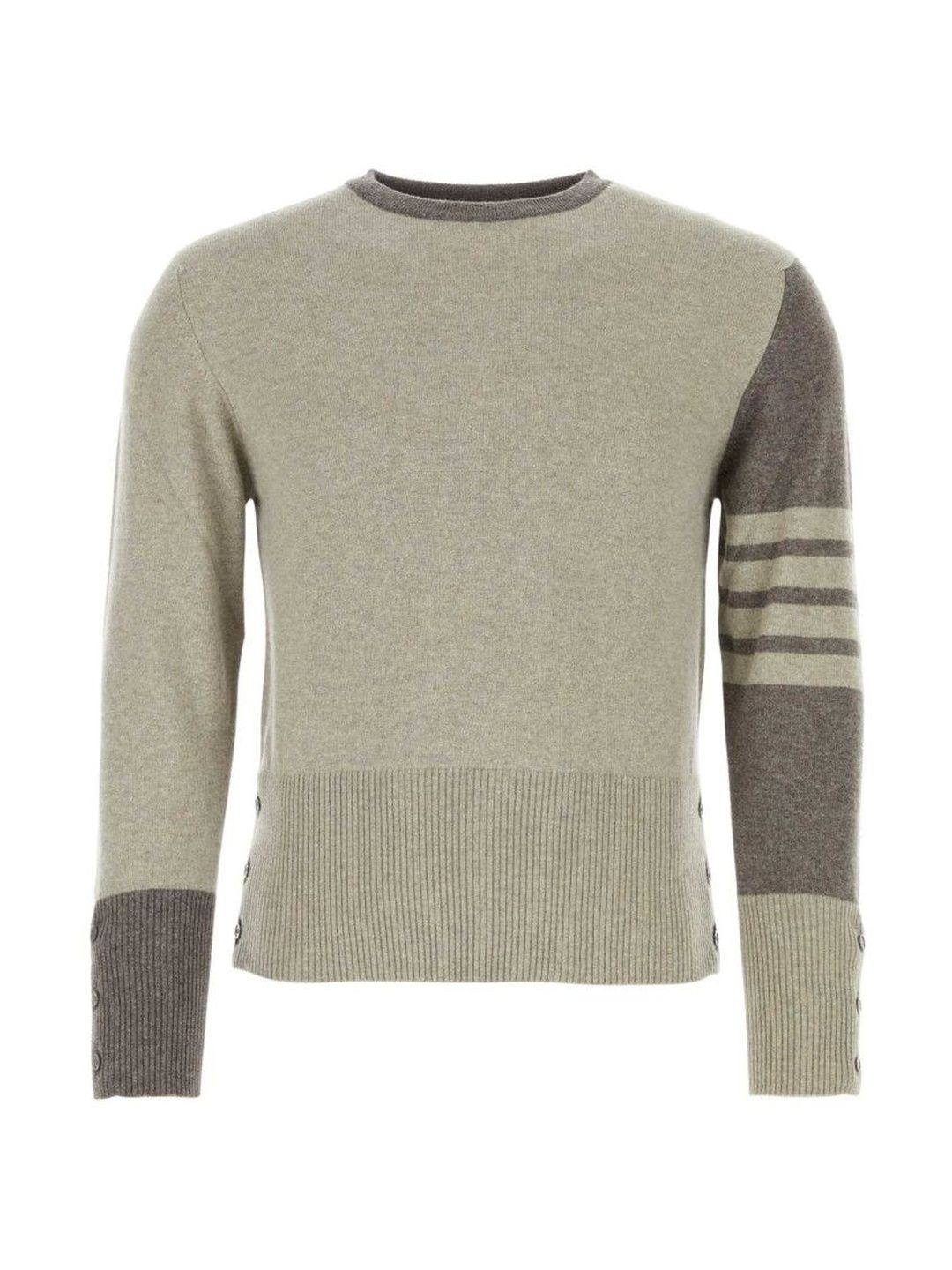 thom browne Grey Two-Tone Wool Sweater-picture-52