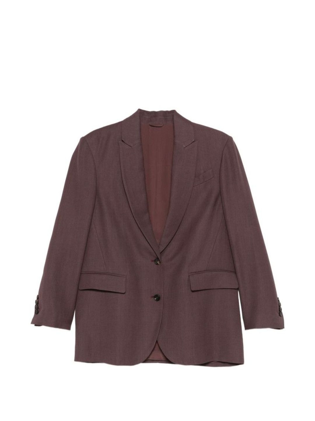 brunello cucinelli Maroon Notched Lapel Blazer-picture-43